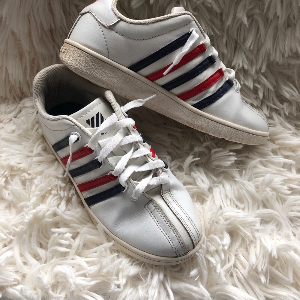 K-Swiss Men's Varsity Classic Low Sneakers US Size 6 Red Blue Stripes 83343-139